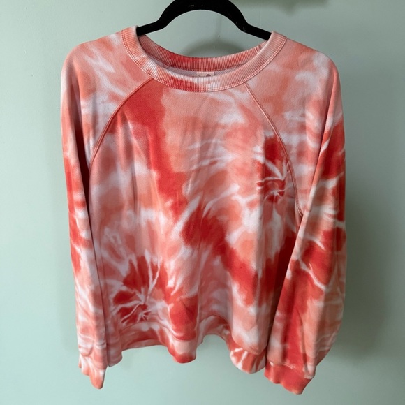Secret Treasures Orange and White Tie-Dye Sweatshirt Size Extra Large - Picture 1 of 8